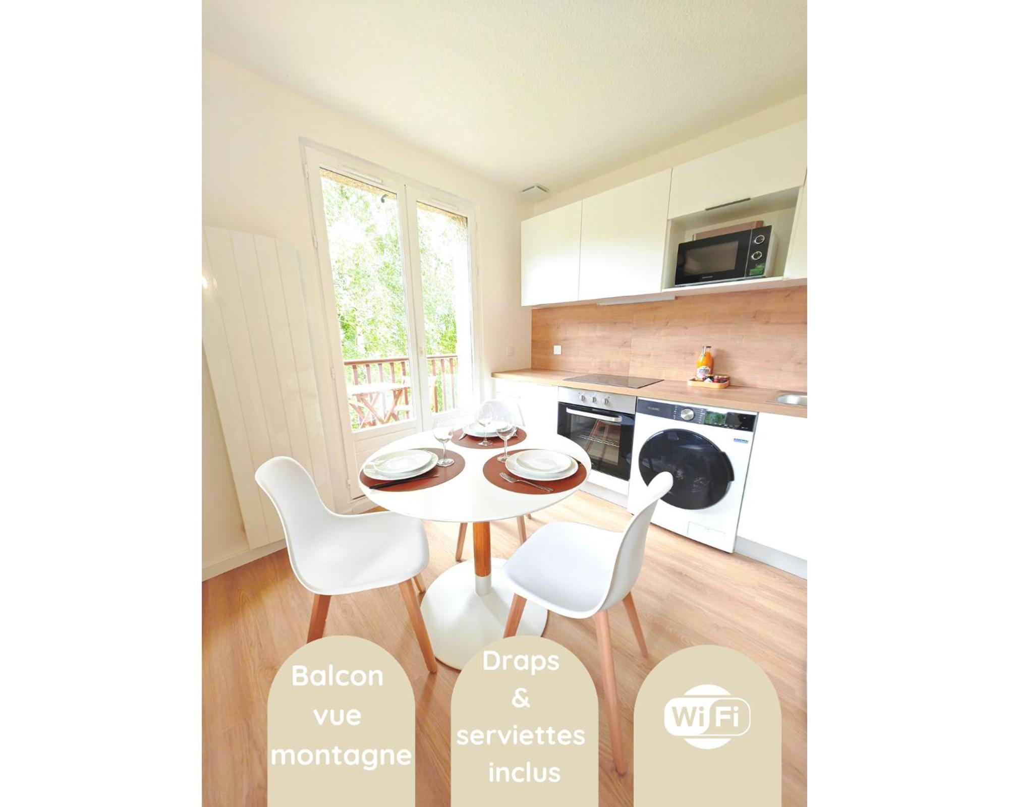 Ferienwohnung L'Ecrin Paisible - Balcon Sur Ruisseau, Vue Montagne & Parking Bielle Exterior foto